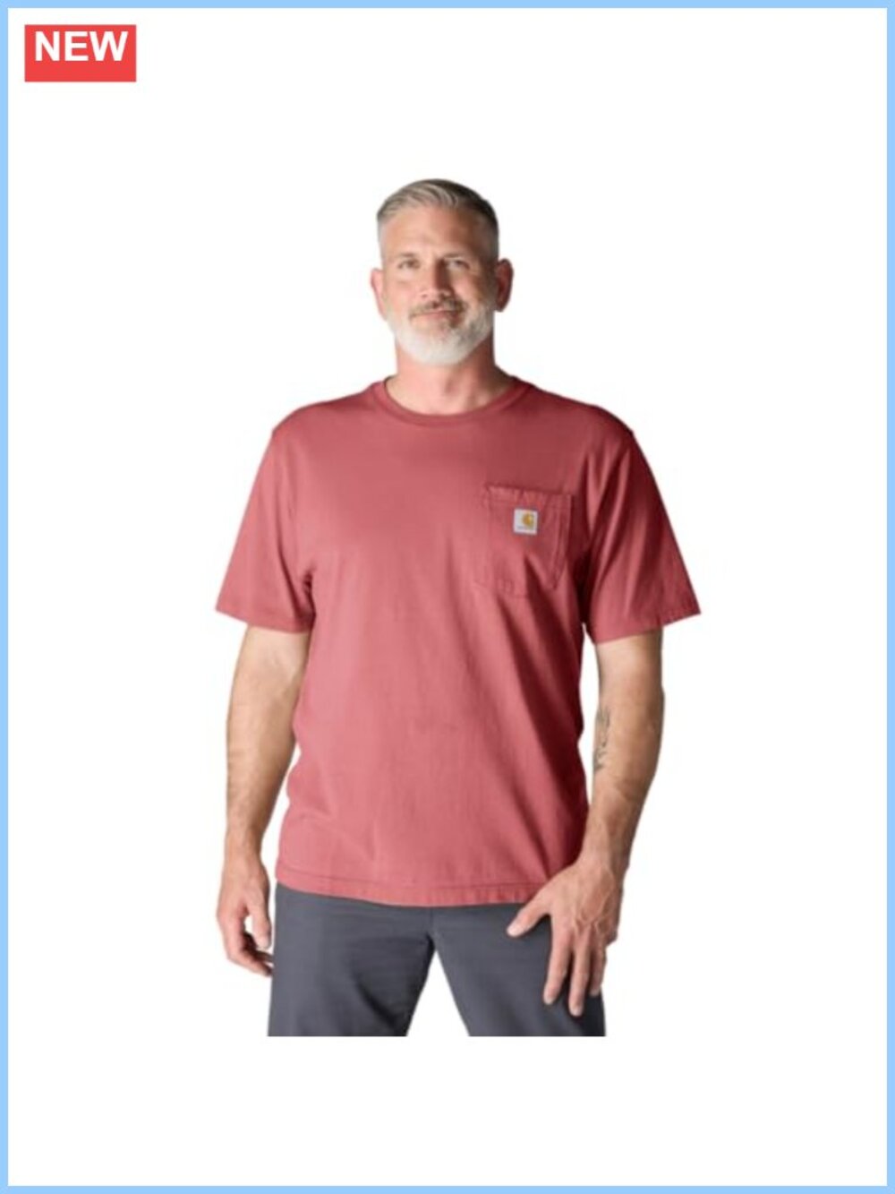 Heavyweight Cotton Crewneck Pocket Tee with Loose Fit